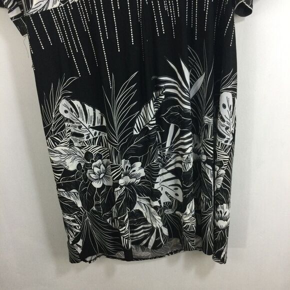 Signature By Robbie Bee Womens Floral Boat Neck Sheath Dress Black Plus Size 3X - Picture 8 of 11